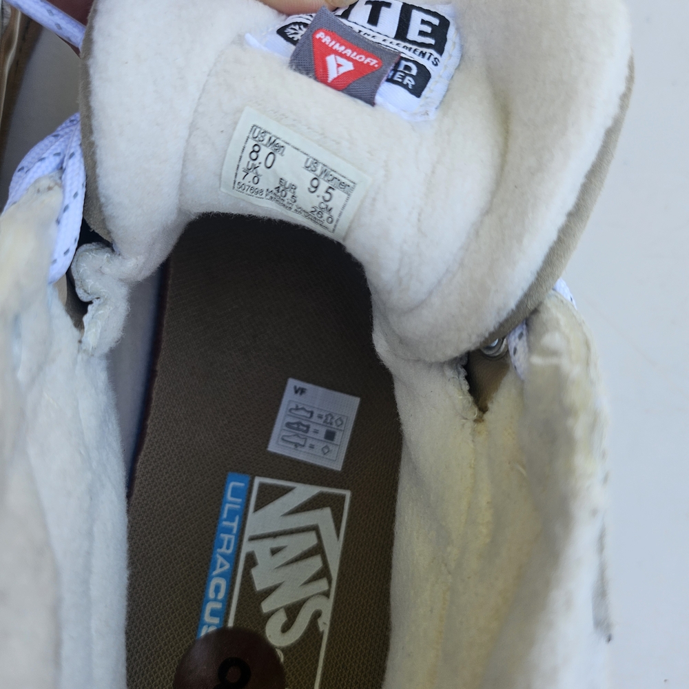 Vans White and Tan High-Top Sneakers - Picture 5 of 5